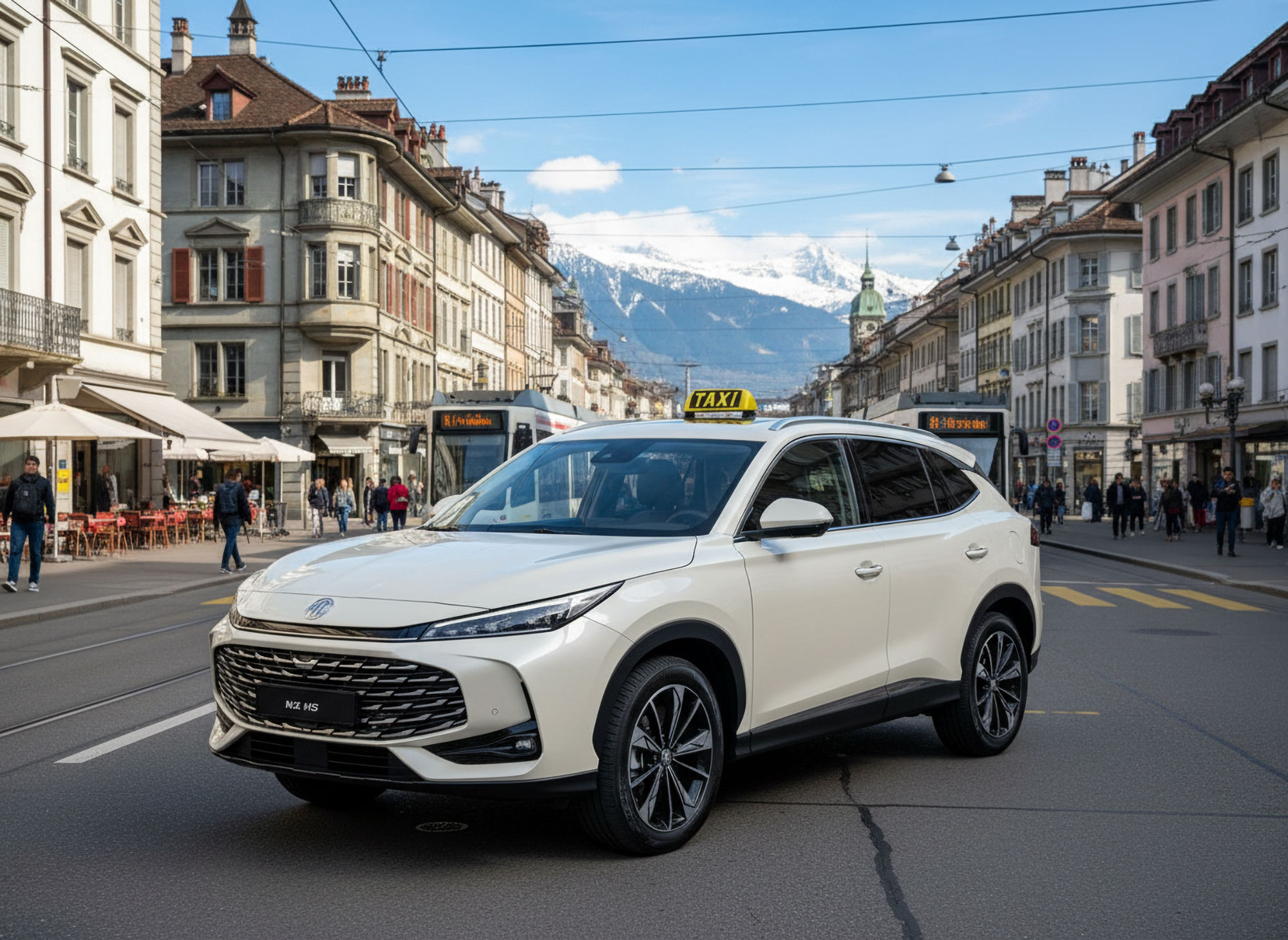 MG HS Taxi in Schweizer Stadt