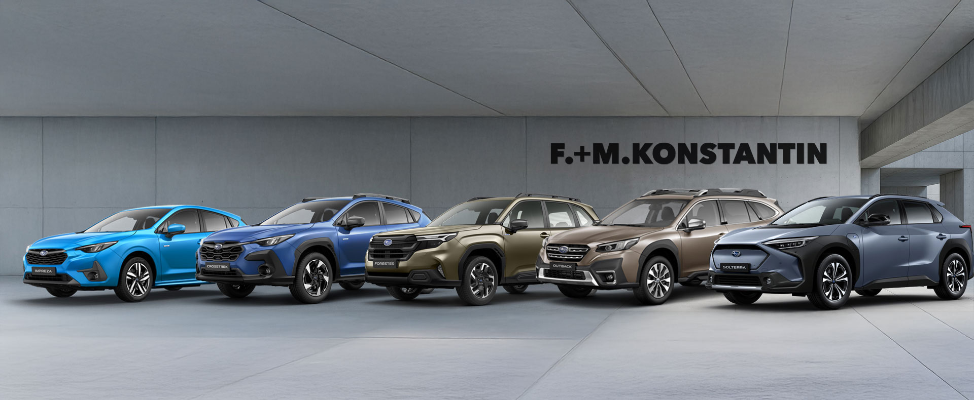 Subaru Modellpalette - Impreza, Crosstrek, Forester, Outback, Solterra